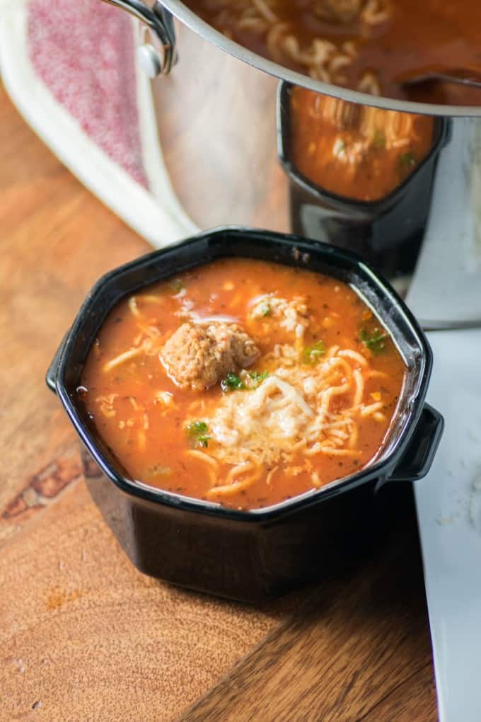 Spaghetti Meatball Soup