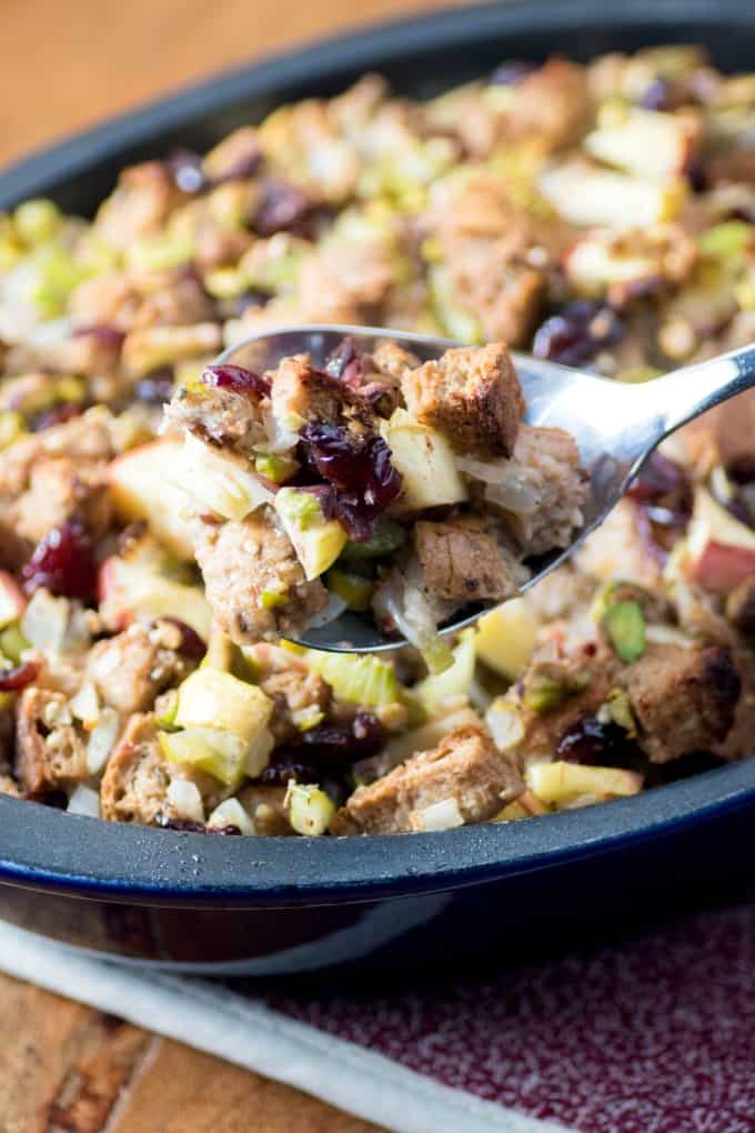 Whole Wheat Apple Cranberry Stuffing