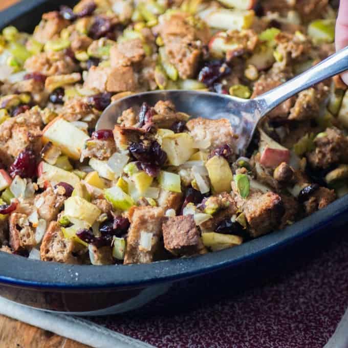 Whole Wheat Apple Cranberry Stuffing