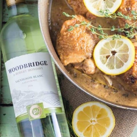 Lemon Garlic Sauvignon Blanc Braised Chicken