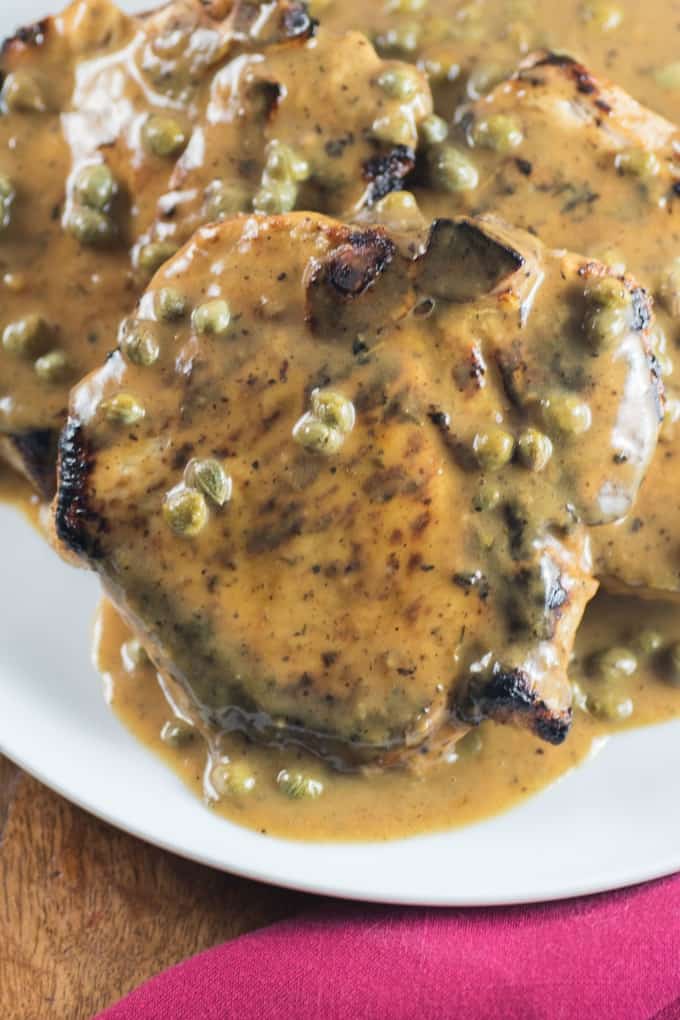 Buttermilk Pork Chops with Lemon Caper Sauce