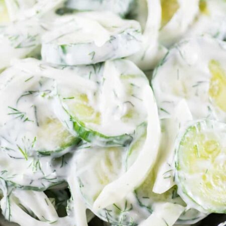 Creamy Cucumber Dill Salad hero.