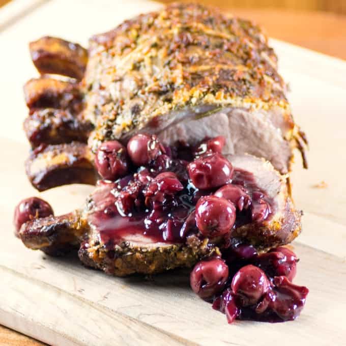 Smoked Pork Rib Roast wth Cherry Sauce