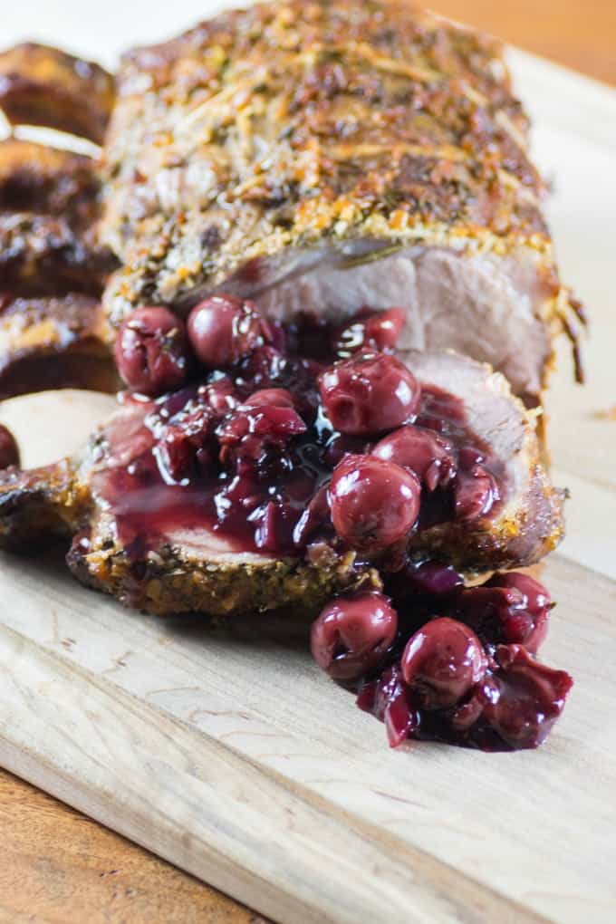 Smoked Pork Rib Roast wth Cherry Sauce