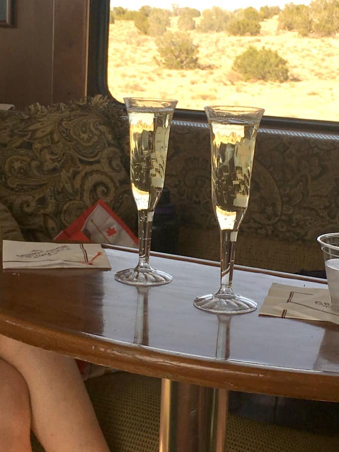 Champagne on the Grand Canyon Railway