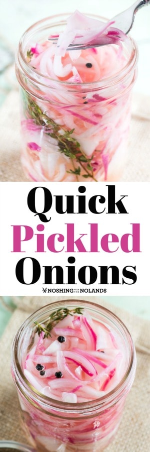 Quick Pickled Onions are a snap to make and are great on sandwiches, tacos, burritos, salads and more. 