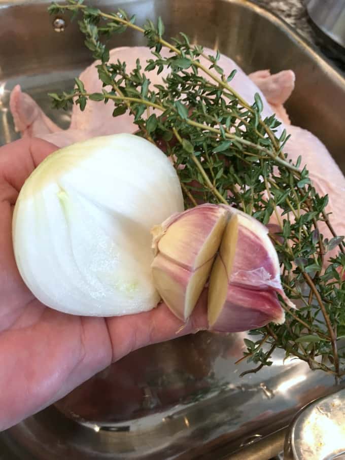 Onion, garlic and thyme