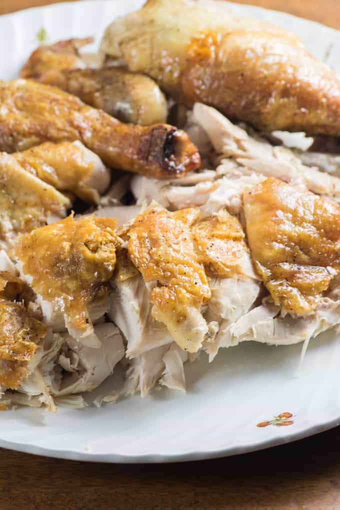 Carved Roast Chicken on a platter