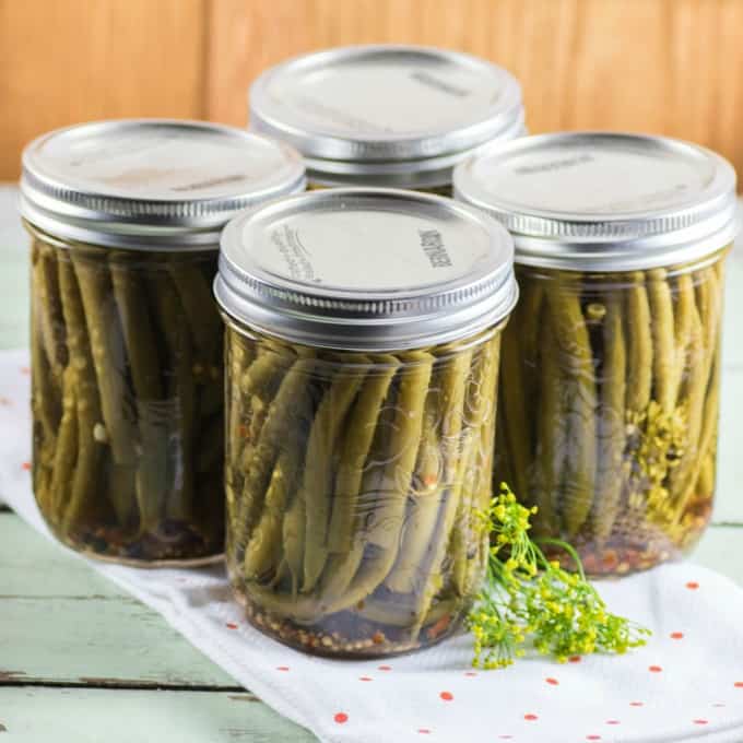 Four jars of Pickled Green Beans