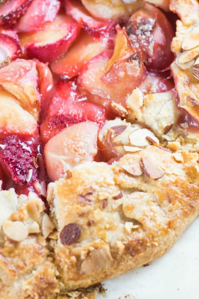 Close up of Crabapple Strawberry Tart