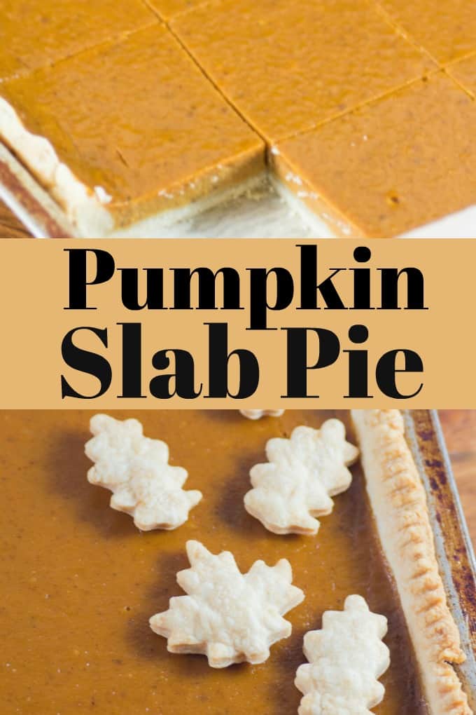 This Pumpkin Slab Pie is the perfect dessert to feed a crowd for the holidays!! #pie #Thanksgiving #Christmas #pumpkinpie #pumpkinslabpie