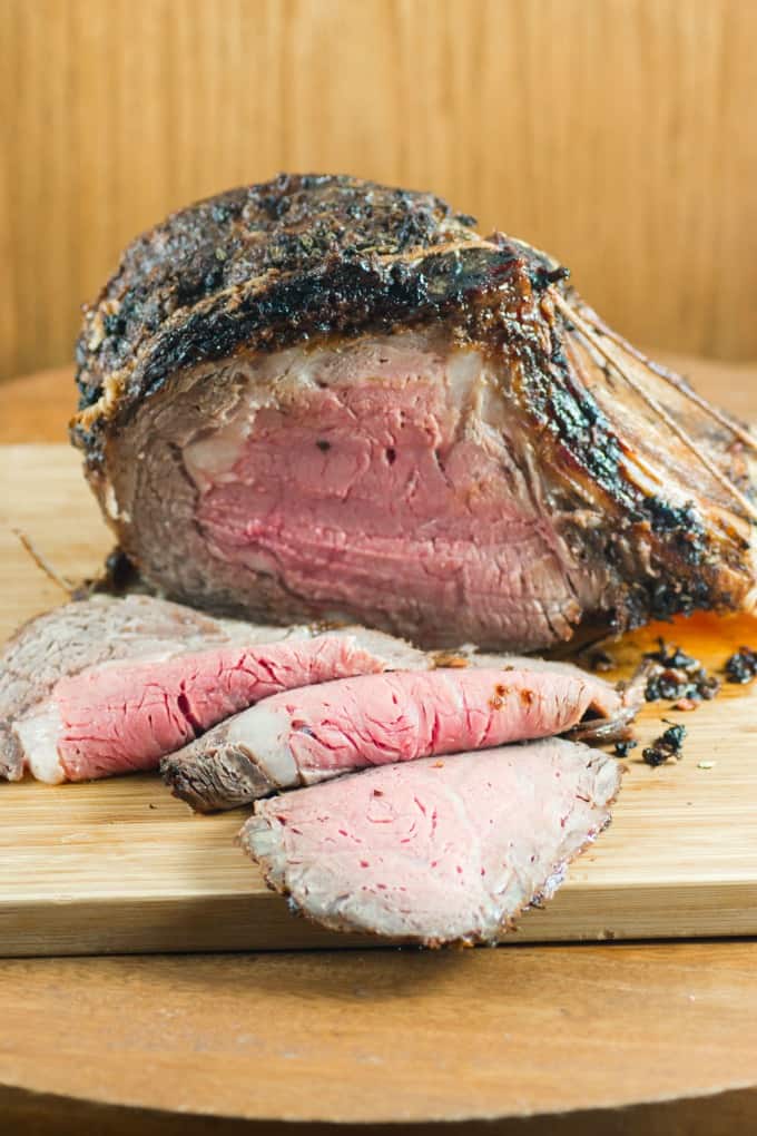 Sliced prime rib