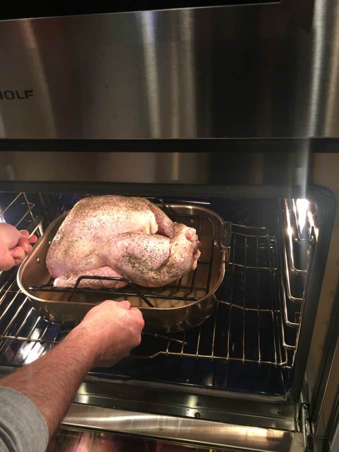 Turkey going in the oven