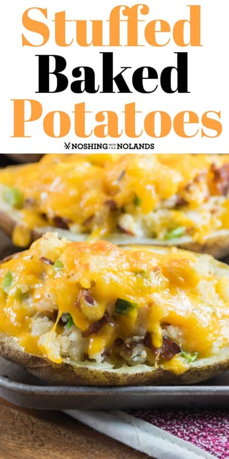 Stuffed Baked Potatoes are easy to make in your toaster oven! #stuffedbakedpotatoes #toasteroven