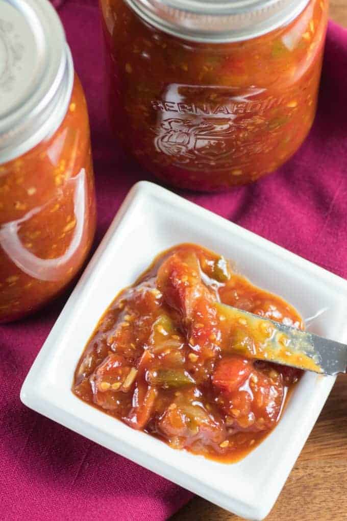 Tomato Jam Recipe using cherry tomatoes for an amazing condiment.