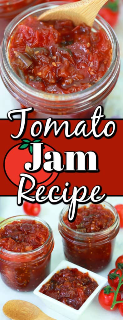 Tomato Jam Recipe using cherry tomatoes for an amazing condiment.