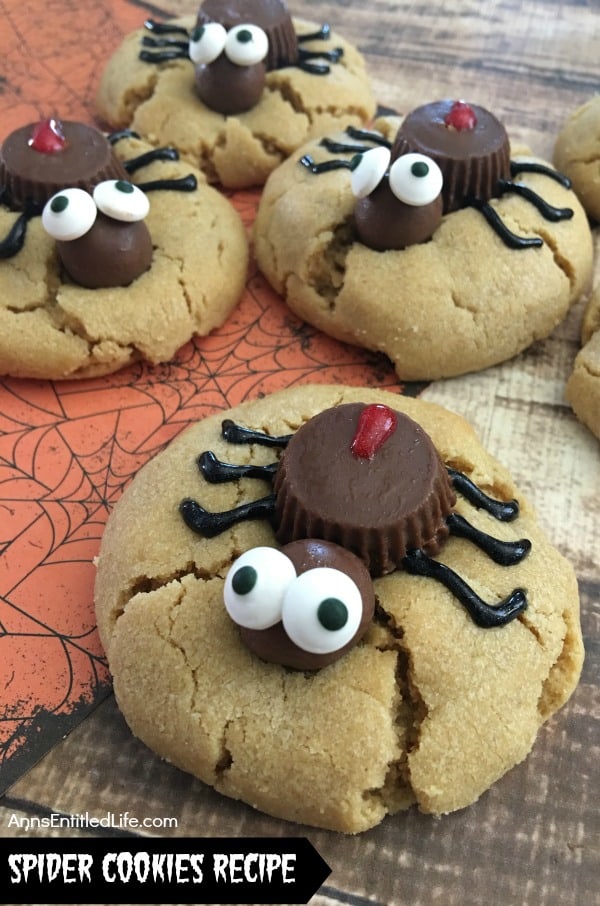 Peanut butter spider cookies