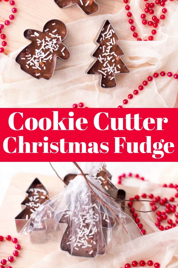 Cookie Cutter Christmas Fudge is the perfect little gift for the holidays! #cookiecutter #fudge #Christmas 