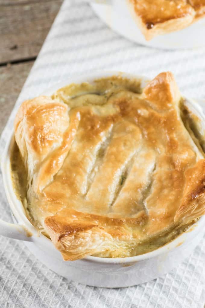 Curried Turkey Pot Pie in ramekins