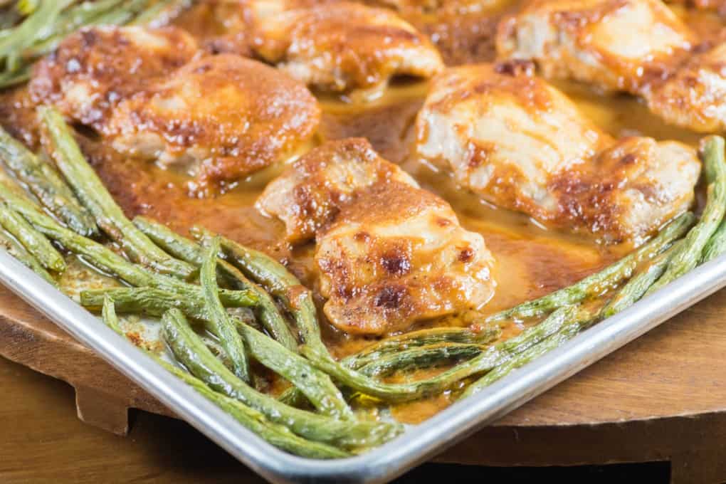 Easy Chicken Thighs In Peanut Sauce With Green Beans