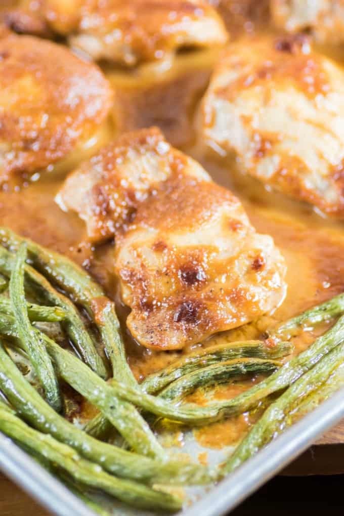 Easy Chicken Thighs in Peanut Sauce with Green Beans