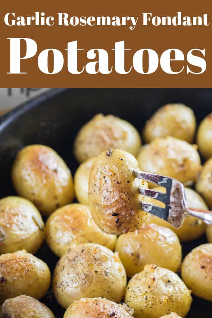 Garlic Rosemary Fondant Potatoes are crispy on the outside and velvety on the inside. A perfect side dish for the holidays or anytime!! #fondantpotatoes #sidedish #holidays #christmas