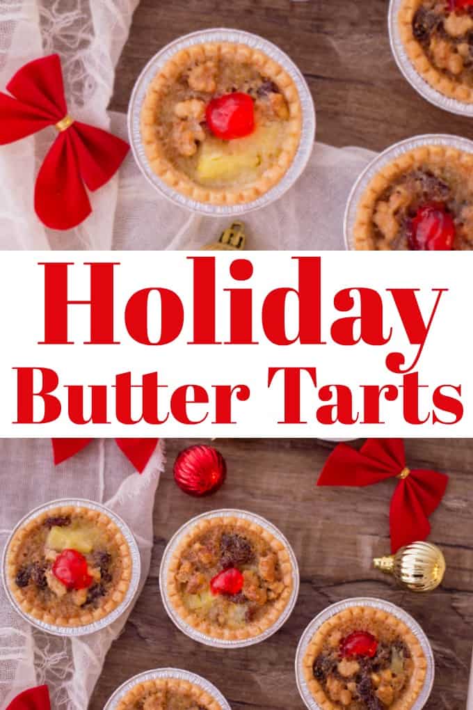 Holiday Mini Butter Tarts are a cinch to make, freeze well and are simply delicious. Perfect for any holiday platter!! #Christmasbaking #tarts #holidaybaking