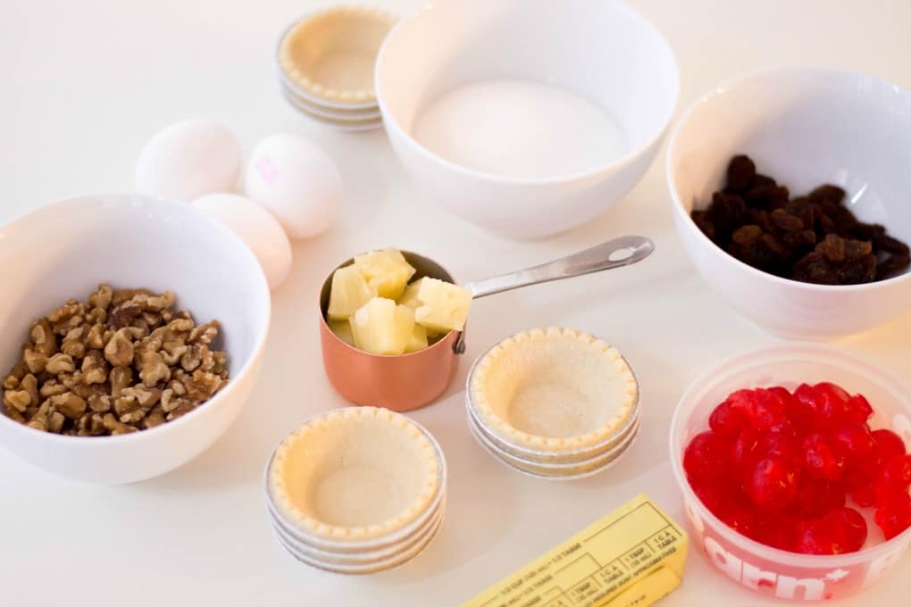 Ingredients for Holiday Mini Butter Tarts