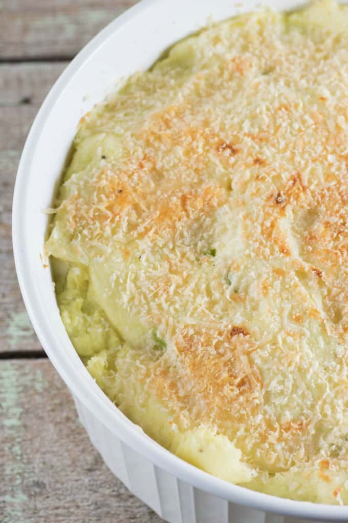 Make-Ahead Mashed Potatoes Casserole after baking. 