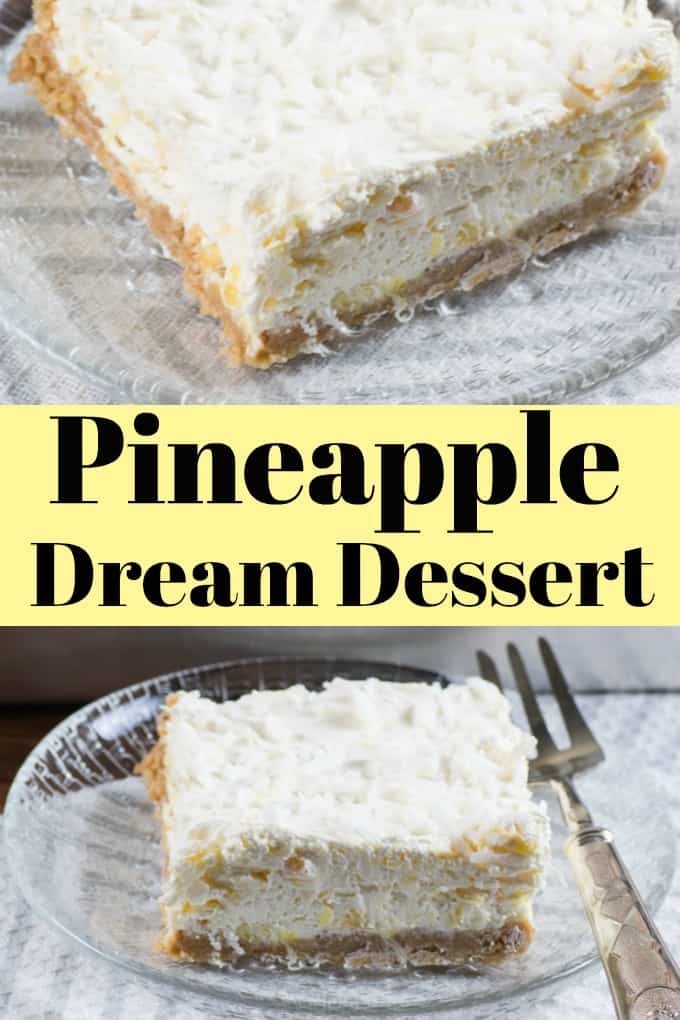 The vintage scrumptious easy-to-make Pineapple Dream Dessert will get you rave reviews. Perfectly portable too for potlucks!! #pineapple #dream #dessert #bars #holidays