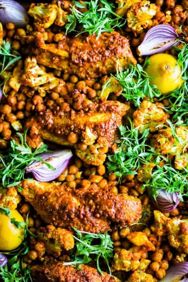 Shawarma Chicken and vegetables with chickpeas