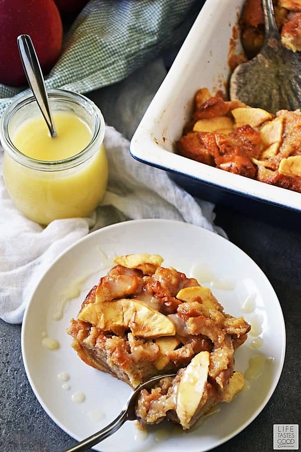 Apple Pie Bread Pudding with Maple Cream Sauce