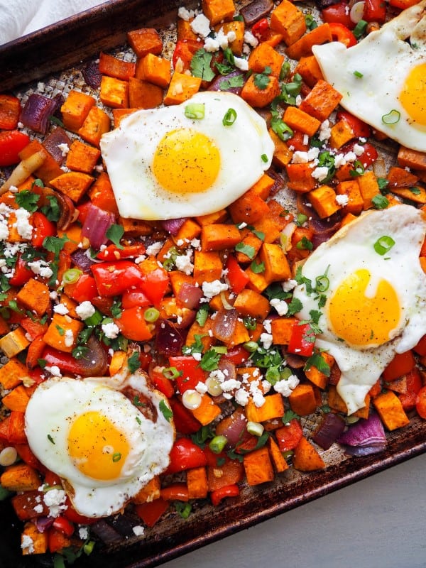 Sweet potato breakfast hash with eggs