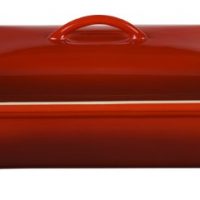 Le Creuset Heritage Stoneware 12-by-9-Inch Covered Rectangular Dish, Cerise (Cherry Red)