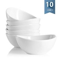 Sweese 1106 Porcelain Bowls - 10 Ounce for Ice Cream Dessert, Small Side Dishes - Set of 6, White