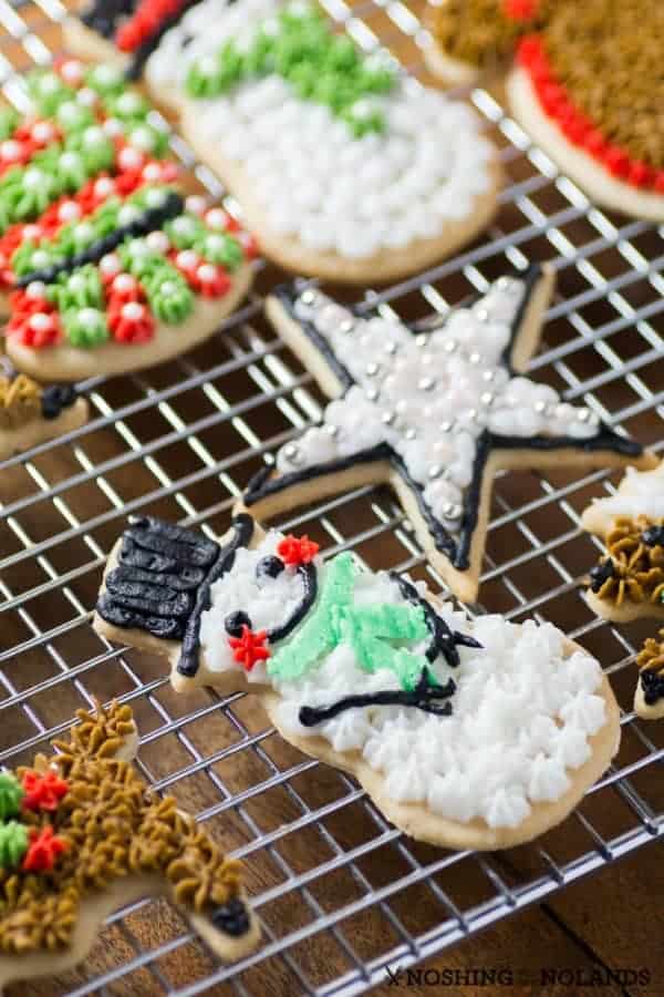 Assorted Christmas Sugar Cookies decorated. 