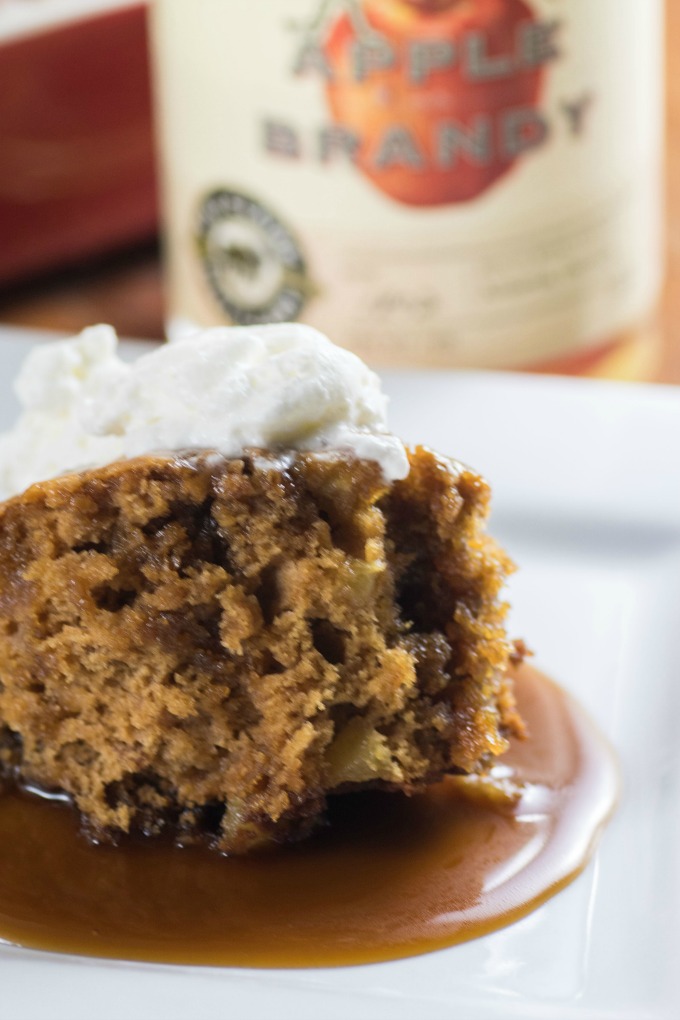 Easy Apple Brandy Sticky Toffee Pudding with whipped cream