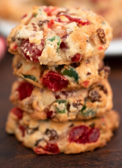 Cookies stacked.