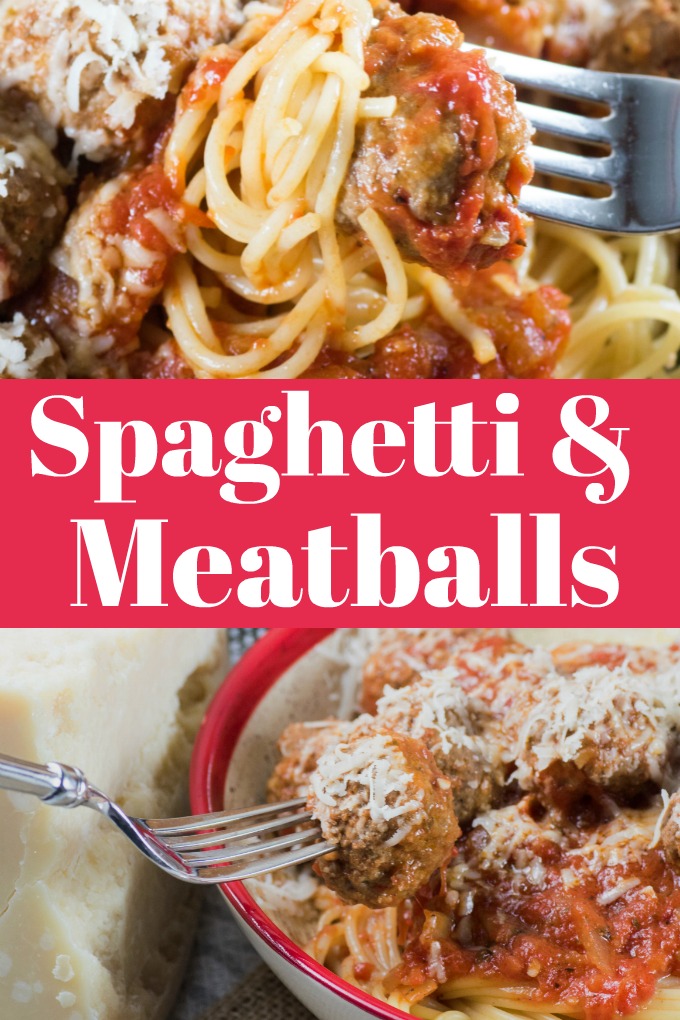 Spaghetti and Meatballs in Marinara Sauce is easy to make with the right recipe! This one will be your new family favorite. #spaghetti #meatballs #marinarasauce