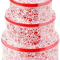 StarPack Premium Christmas Cookie Tins Set of 3 - Decorative Cookie Gift Tins, Extra Thick Steel - Large, Medium and Small, Bonus 101 Cooking Tips