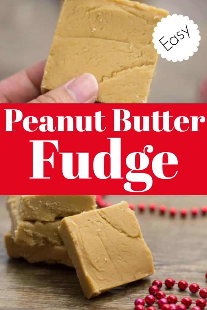 This Easy Peanut Butter Fudge cooks up quickly and sets fast and makes the perfect candy treat for the holidays! #peanutbutter #fudge #confection #candy