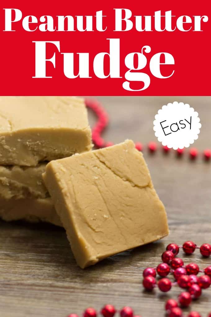 This Easy Peanut Butter Fudge cooks up quickly and sets fast and makes the perfect candy treat for the holidays! #peanutbutter #fudge #confection #candy