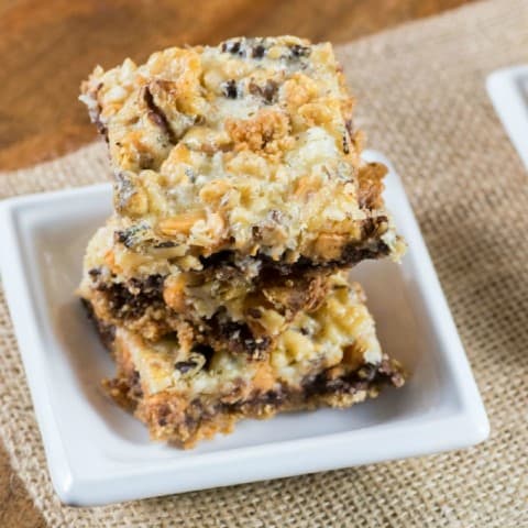 One Pan Magic Cookie Bars are so very easy to make.