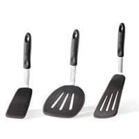 DI ORO Chef Series 3-Piece Silicone Turner Spatula Set - 600ºF Heat-Resistant Flexible Rubber Silicone Spatulas - Best Silicone Cooking Utensil Set - Egg Turners, Pancake Flippers, Kitchen Spatulas