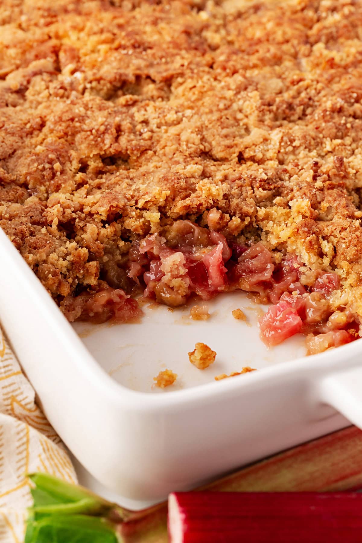 The casserole with a scoop missing. 