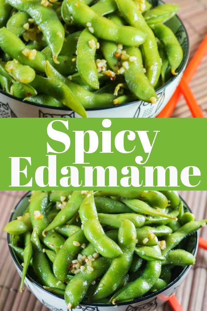 These Spicy Edamame are a simple snack to make that take a matter of minutes to assemble and are a healthy and nutritious alternative to other snacks! #edamame #spicy #healthy #protein 