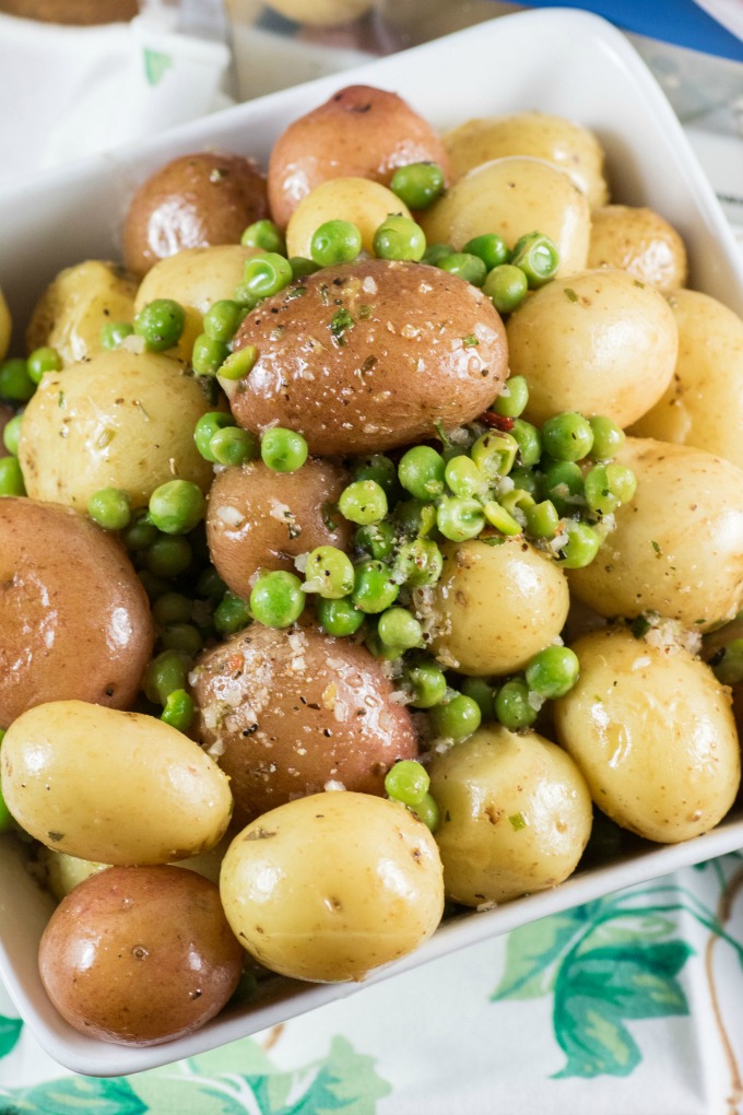Herb Lemon Butter Peas and Little Potatoes Recipe in a bowl