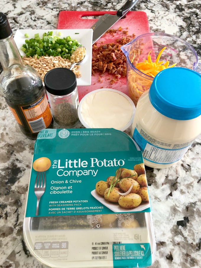 Ingredients to make Million Dollar Dip with Roasted Little Potatoes