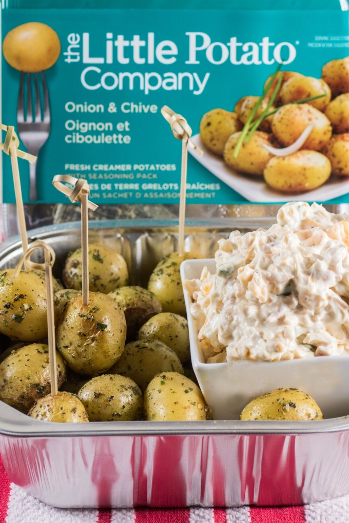 Million Dollar Dip with Roasted Little Potatoes with The Little Potato Company packaging