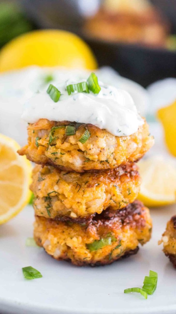 Shrimp Cakes stacked